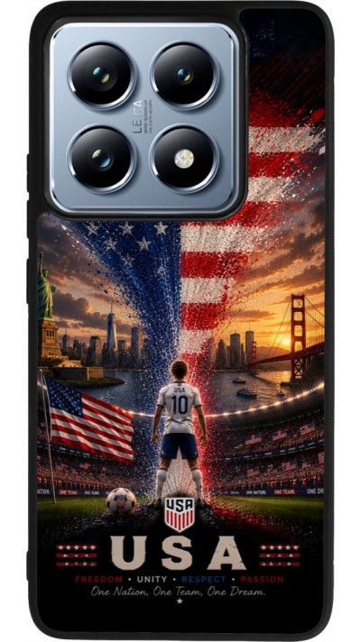 Coque Xiaomi 14T Pro - Silicone rigide noir Football États-Unis splash 2026
