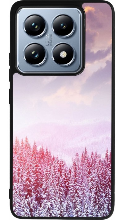 Xiaomi 14T Pro Case Hülle - Silikon schwarz Winter 22 Pink Forest