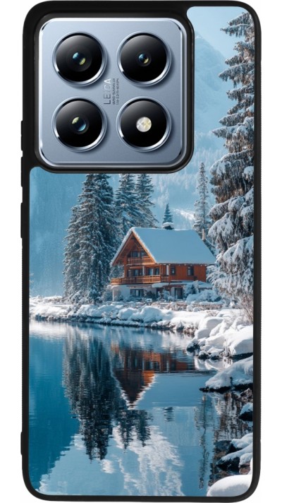 Xiaomi 14T Pro Case Hülle - Silikon schwarz Winter 25 Winter house forest day