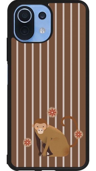Xiaomi Mi 11 Lite 5G Case Hülle - Silikon schwarz Monkey with stripes Xiaomi Mi 11 Lite 5G Case Hülle - Silikon schwarz Monkey with stripes