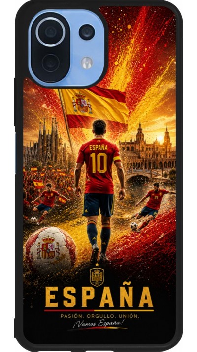 Coque Xiaomi Mi 11 Lite 5G - Silicone rigide noir Football Espagne splash 2026