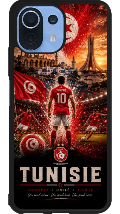Coque Xiaomi Mi 11 Lite 5G - Silicone rigide noir Football Tunisie splash 2026
