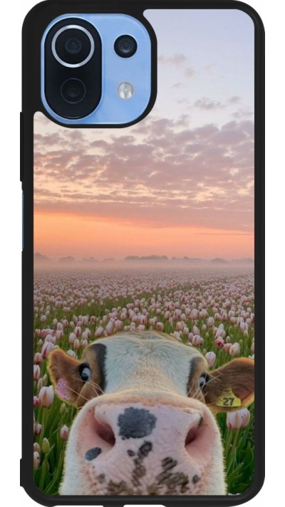 Xiaomi Mi 11 Lite 5G Case Hülle - Silikon schwarz Cow with tulips Spring 2026