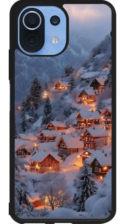 Xiaomi Mi 11 Lite 5G Case Hülle - Silikon schwarz Winter 25 Winter snowy village