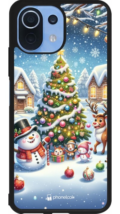 Xiaomi Mi 11 Lite 5G Case Hülle - Silikon schwarz Weihnachten 2023 Schneemann und Tannenbaum Xiaomi Mi 11 Lite 5G Case Hülle - Silikon schwarz Weihnachten 2023 Schneemann und Tannenbaum