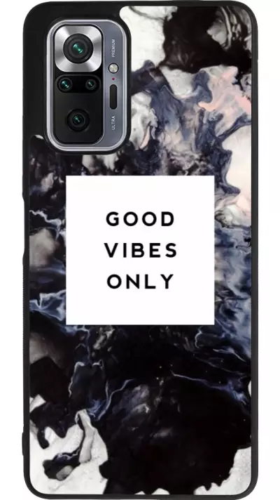 Coque Xiaomi Redmi Note 10 Pro Max - Silicone rigide noir Marble Good Vibes Only