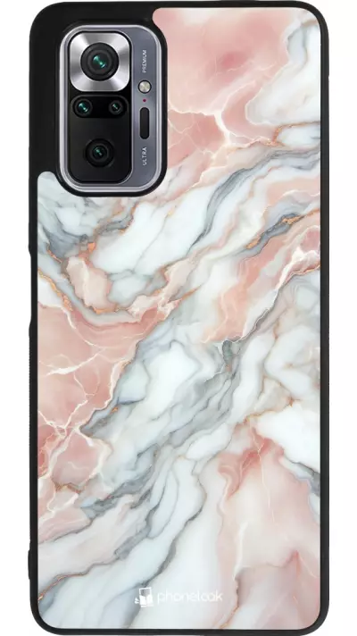 Coque Xiaomi Redmi Note 10 Pro Max - Silicone rigide noir Marbre Rose Lumineux