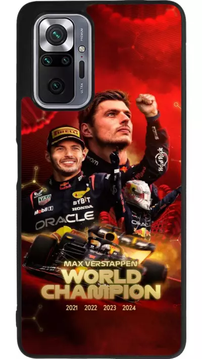 Coque Xiaomi Redmi Note 10 Pro Max - Silicone rigide noir Max Verstappen Champion 2023