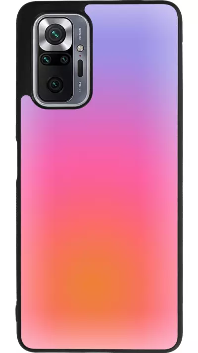 Coque Xiaomi Redmi Note 10 Pro Max - Silicone rigide noir Orange Pink Blue Gradient