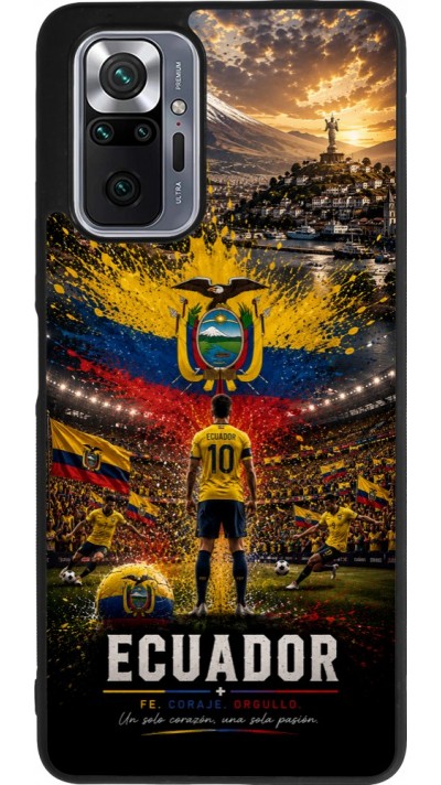 Coque Xiaomi Redmi Note 10 Pro Max - Silicone rigide noir Football Équateur splash 2026