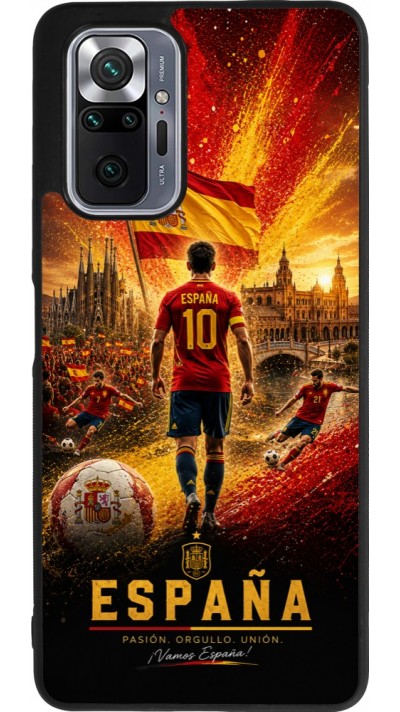 Coque Xiaomi Redmi Note 10 Pro Max - Silicone rigide noir Football Espagne splash 2026