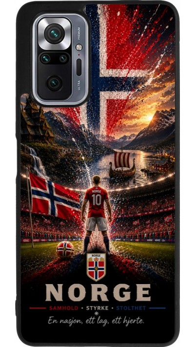 Coque Xiaomi Redmi Note 10 Pro Max - Silicone rigide noir Football Norvège splash 2026