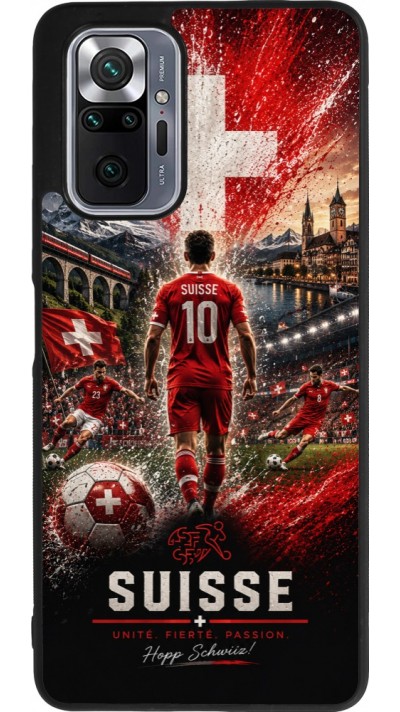 Coque Xiaomi Redmi Note 10 Pro Max - Silicone rigide noir Football Suisse splash 2026