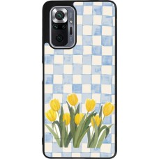 Coque Xiaomi Redmi Note 10 Pro Max - Silicone rigide noir Blue vichy tulips Spring 2026