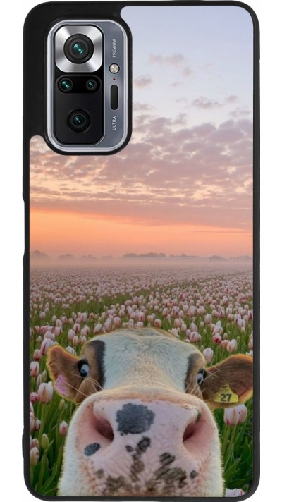 Coque Xiaomi Redmi Note 10 Pro Max - Silicone rigide noir Cow with tulips Spring 2026