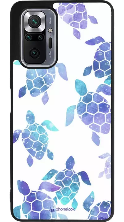 Coque Xiaomi Redmi Note 10 Pro Max - Silicone rigide noir Turtles pattern watercolor