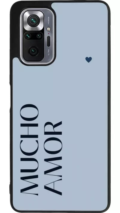 Coque Xiaomi Redmi Note 10 Pro Max - Silicone rigide noir Valentine 2024 mucho amor azul