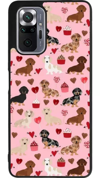 Coque Xiaomi Redmi Note 10 Pro Max - Silicone rigide noir Valentine 2024 puppy love