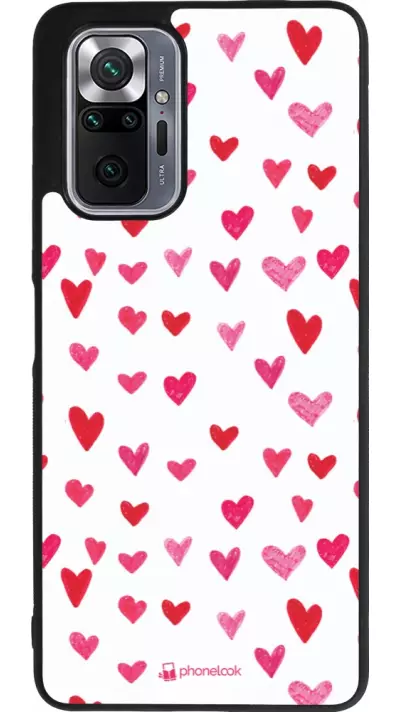 Coque Xiaomi Redmi Note 10 Pro Max - Silicone rigide noir Valentine 2022 Many pink hearts