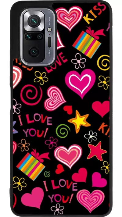 Coque Xiaomi Redmi Note 10 Pro Max - Silicone rigide noir Valentine 2023 love symbols