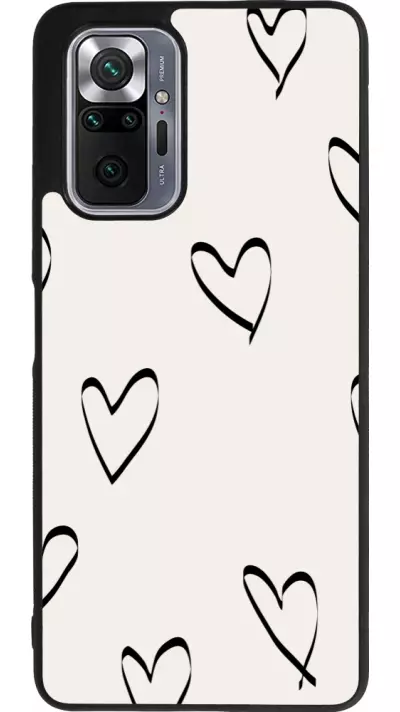 Coque Xiaomi Redmi Note 10 Pro Max - Silicone rigide noir Valentine 2023 minimalist hearts