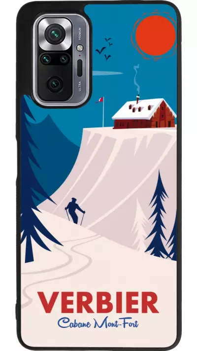 Coque Xiaomi Redmi Note 10 Pro Max - Silicone rigide noir Verbier Cabane Mont-Fort