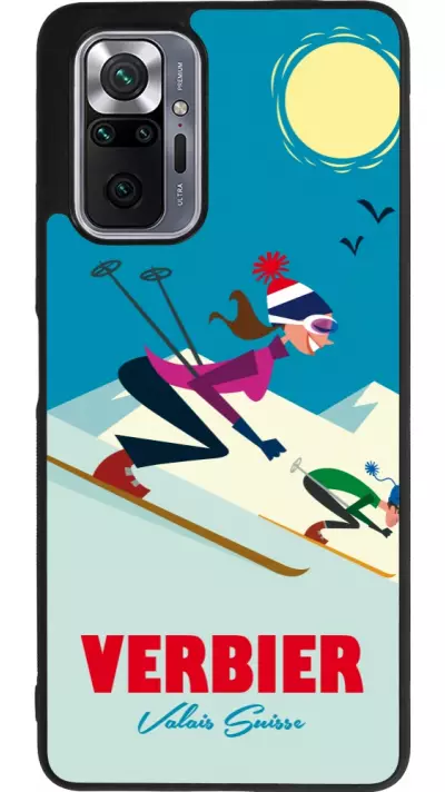 Coque Xiaomi Redmi Note 10 Pro Max - Silicone rigide noir Verbier Ski Downhill
