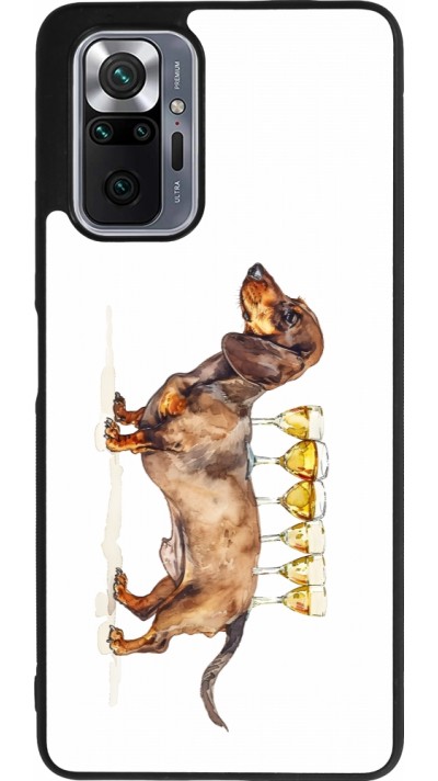 Coque Xiaomi Redmi Note 10 Pro Max - Silicone rigide noir Wine Teckel