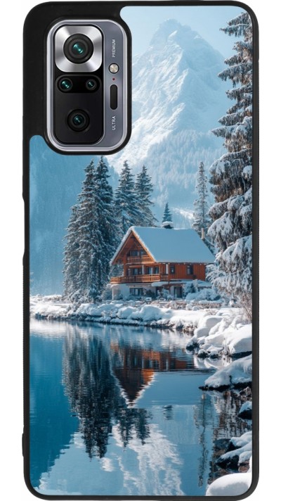 Coque Xiaomi Redmi Note 10 Pro Max - Silicone rigide noir Winter 25 Winter house forest day