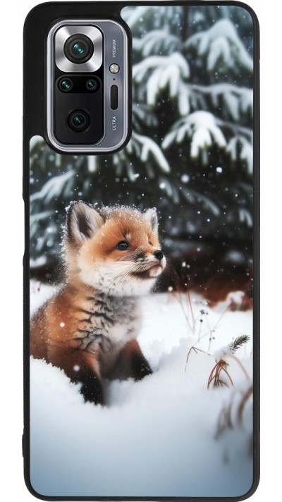 Xiaomi Redmi Note 10 Pro Max Case Hülle - Silikon schwarz Weihnachten 2023 Fuechslein Tanne