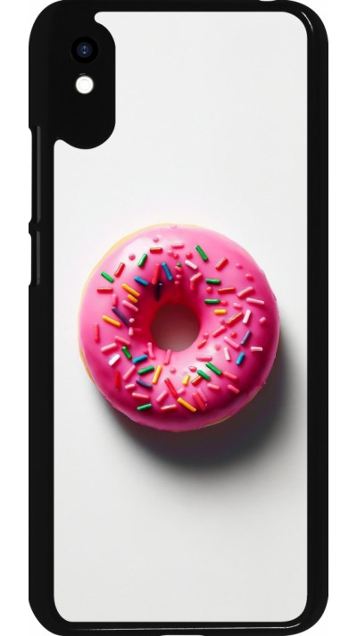 Xiaomi Redmi 9A Case Hülle - Weisser Hintergrund, pinker Donut