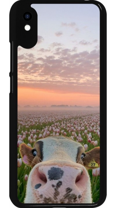 Coque Xiaomi Redmi 9A - Cow with tulips Spring 2026