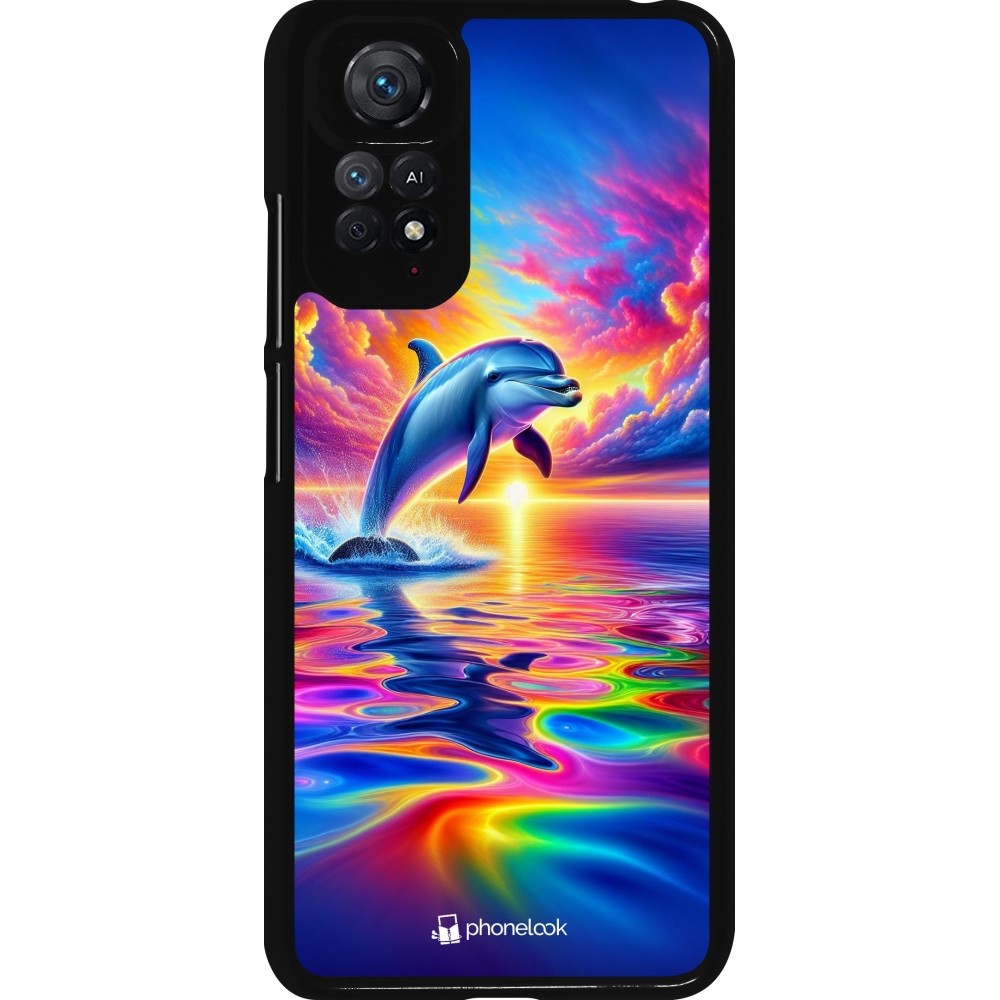 Coque Xiaomi Redmi Note 11 / 11S - Dauphin arc-en-ciel heureux