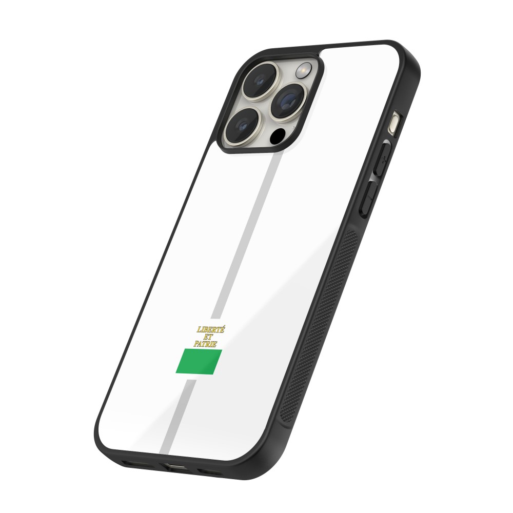 Coque iPhone 15 Pro - Silicone rigide noir Canton VD blanc