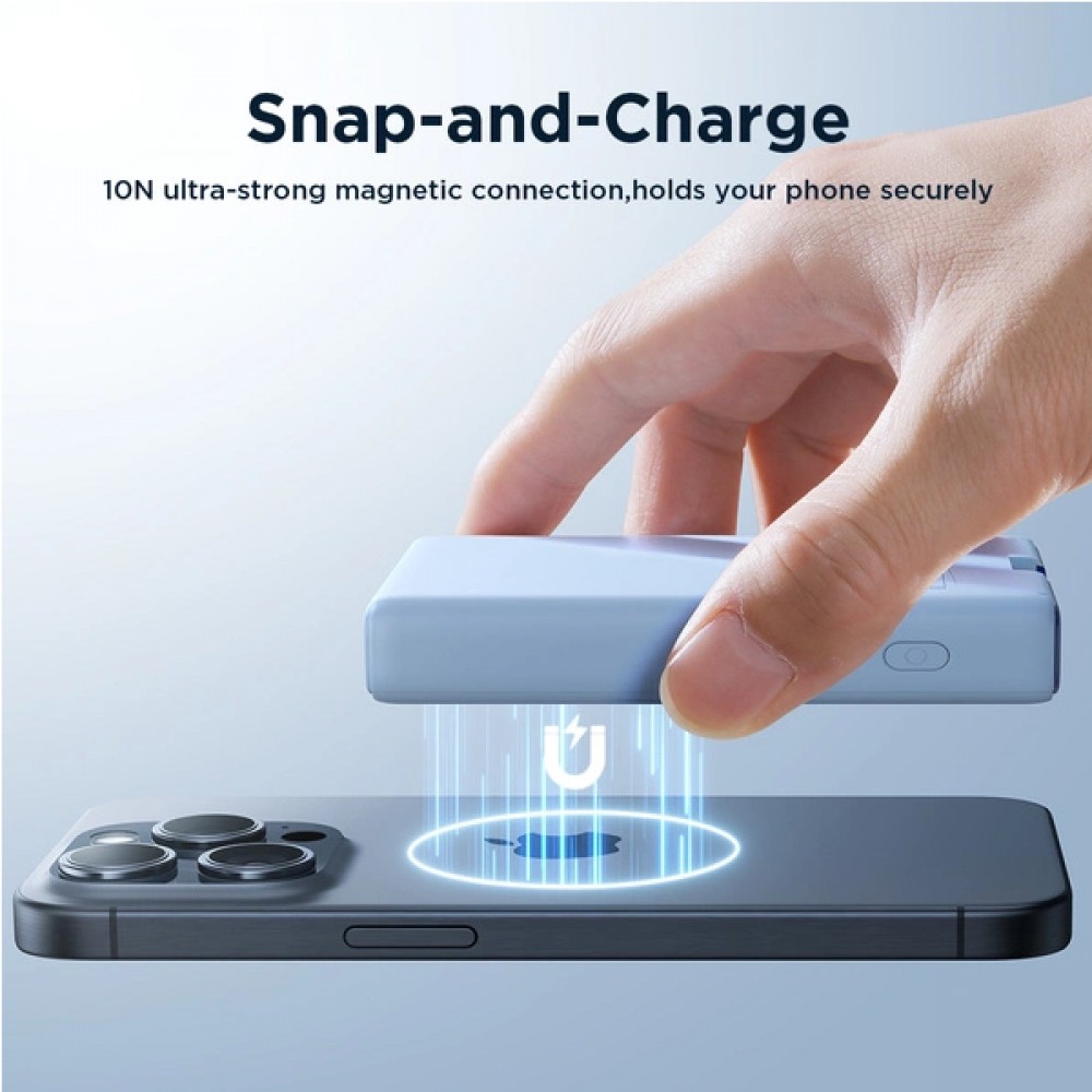 20W Powerbank Joyroom JR-PBM01 MagSafe 10000mAh externer Akku mit Standfuß - Blau