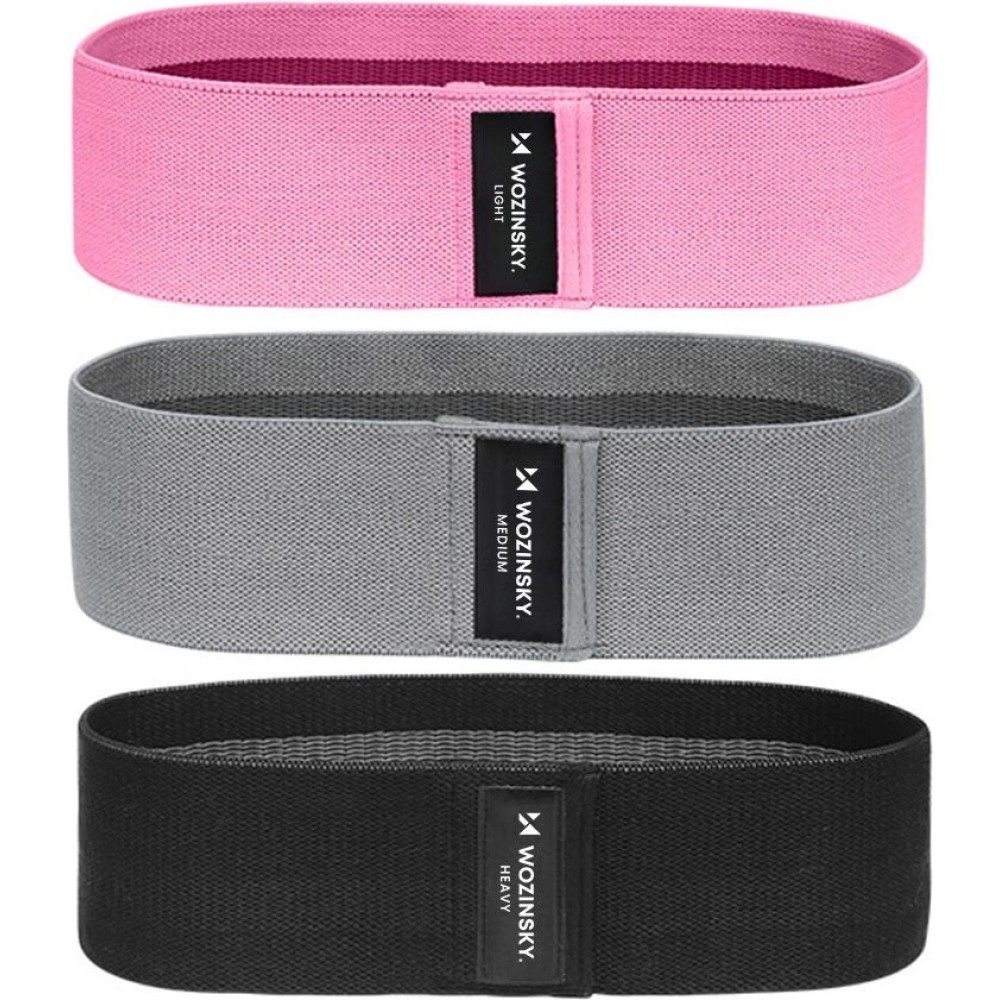 3 elastische Mini-B&auml;nder aus Stoff f&uuml;r Yoga, Crossfit und Fitness - Mehrfarbig