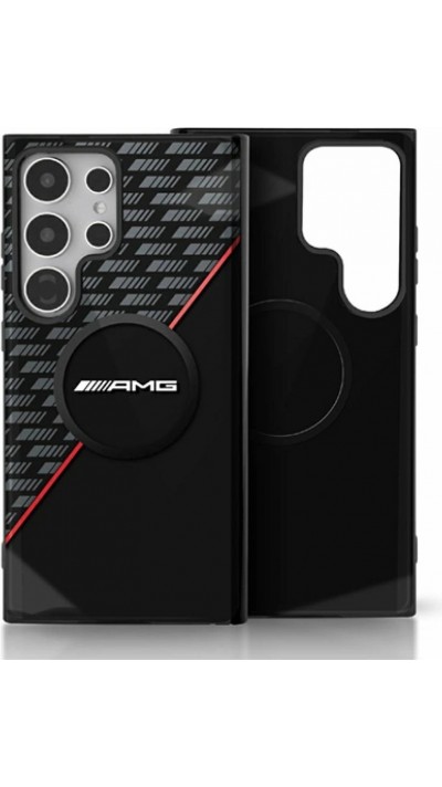 Galaxy S25 Ultra Case Hülle - AMG Rote Streifen MagSafe - Schwarz