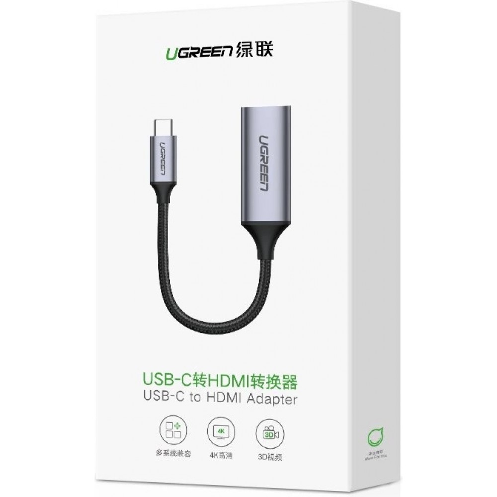 Adaptateur USB Type C vers HDMI 2.0 4K 60 Hz Thunderbolt 3 pour MacBook PC - Gris