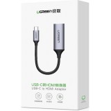 Adaptateur USB Type C vers HDMI 2.0 4K 60 Hz Thunderbolt 3 pour MacBook PC - Gris