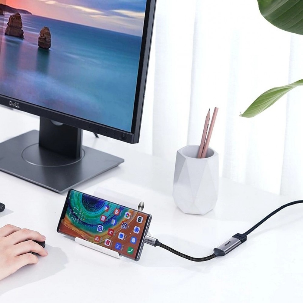 Adaptateur USB Type C vers HDMI 2.0 4K 60 Hz Thunderbolt 3 pour MacBook PC - Gris