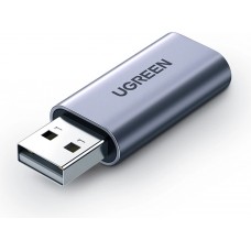 Adaptateur audio Ugreen CM383 pour &eacute;couteurs et haut-parleurs - Gris