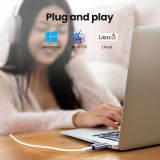 Adaptateur audio Ugreen CM383 pour &eacute;couteurs et haut-parleurs - Gris