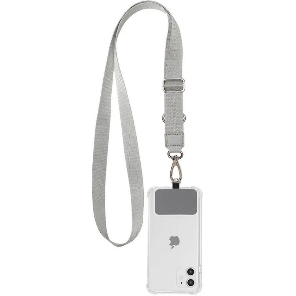 Adaptateur de lanière universel pour les coques de smartphone, les porte-clés, les appareils photo et plus - Gris