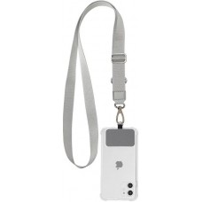 Adaptateur de lanière universel pour les coques de smartphone, les porte-clés, les appareils photo et plus - Gris