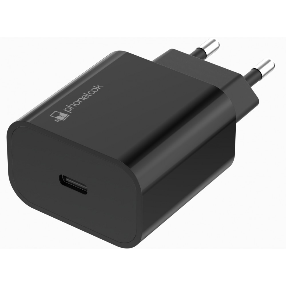 USB-C Power Netzadapter 20W - Ladestecker Fast Charge - PhoneLook - Schwarz