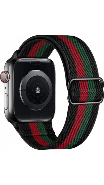Apple Watch 38/40/41/42 mm - Sportliches elastisches Nylonband, weich, waschbar - Rot und grün