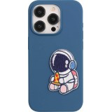 Sticker Aufkleber für Handy/Tablet/Computer 3D gestickt - Astronaut with pizza