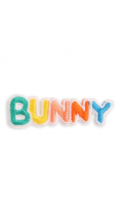 Sticker Aufkleber f&uuml;r Handy/Tablet/Computer 3D gestickt - BUNNY Regenbogen