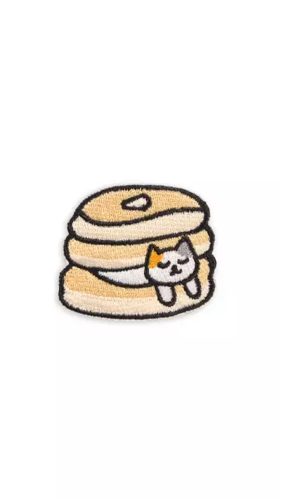 Autocollant sticker pour téléphone/tablette/ordinateur brodé en 3D - Cat in pancakes