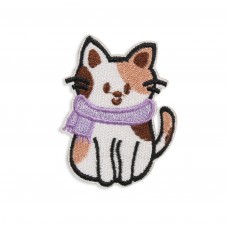 Autocollant sticker pour téléphone/tablette/ordinateur brodé en 3D - Cat with scarf